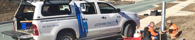 Power Network Reticulation Ute and Workers